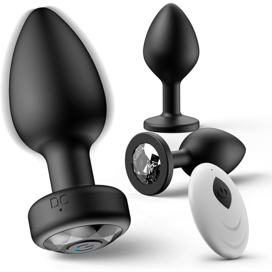 Butt Plug Silicone Anal Sex Toy Anal Trainer Sex Toy Beginner Male and Female Couple Sex Toys (Black)