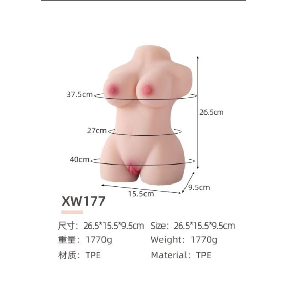 VIP46 3lb 26.5*15.5*9.5cm Sex Doll for Men Torso Pocket Pussy Ass