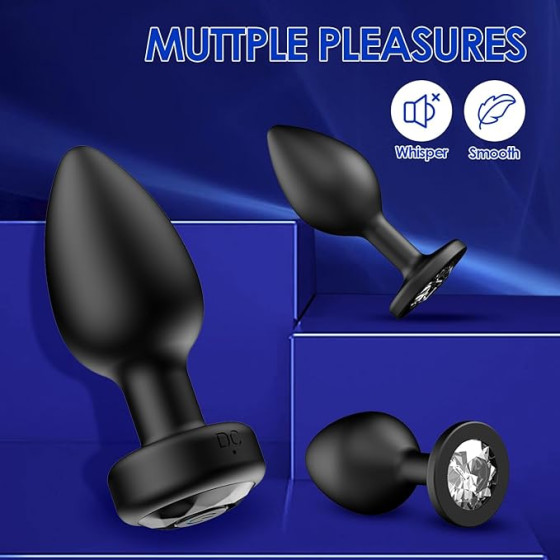 Butt Plug Silicone Anal Sex Toy Anal Trainer Sex Toy Beginner Male and Female Couple Sex Toys (Black)
