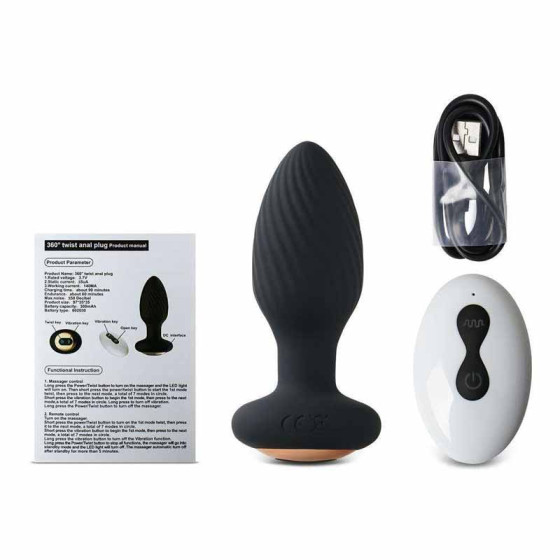 Wireless Remote Control Male Vibrating Prostate Massager Ass Massage Rotating Anal Vibrator Butt Plug Sex Toy for Women Men
