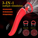 Women's breast massager, tongue licking, full breast stimulation, vaginal suction device, clitoral stimulation, sucking, licking of the vagina, teasing, vibration, egg-like stimulation, erotic pleasure